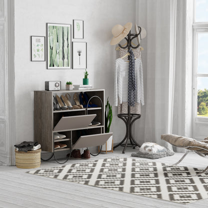 Norfolk Shoe Cabinet – Dark Coffee Mocha Grey Hallway Storage Unit
