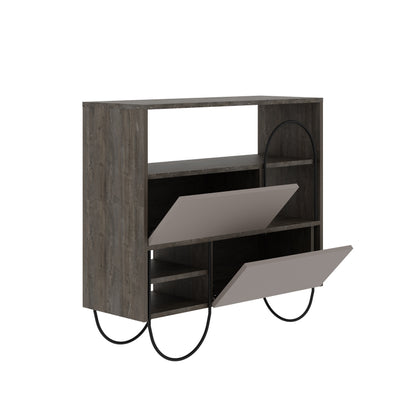 Norfolk Shoe Cabinet – Dark Coffee Mocha Grey Hallway Storage Unit