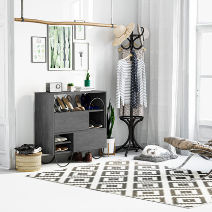 Norfolk Shoe Cabinet – Retro Grey Modern Hallway Shoe Storage Unit