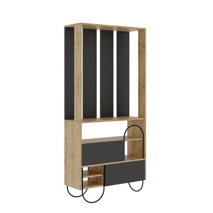 Norfolk Hall Stand Coat Rack with Shoe Storage – Oak/Anthracite Grey