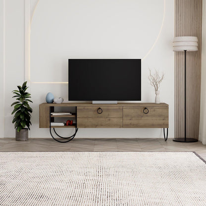 Norfolk Modern TV Unit Dark Oak with Storage