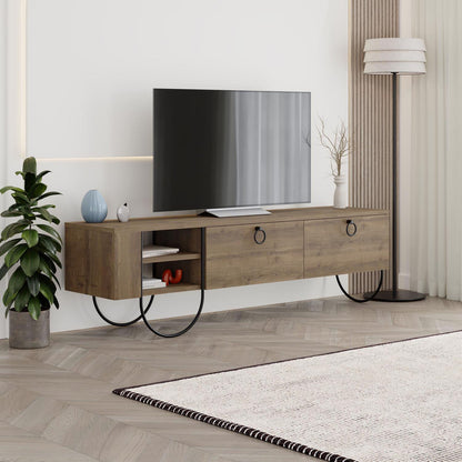 Norfolk Modern TV Unit Dark Oak with Storage