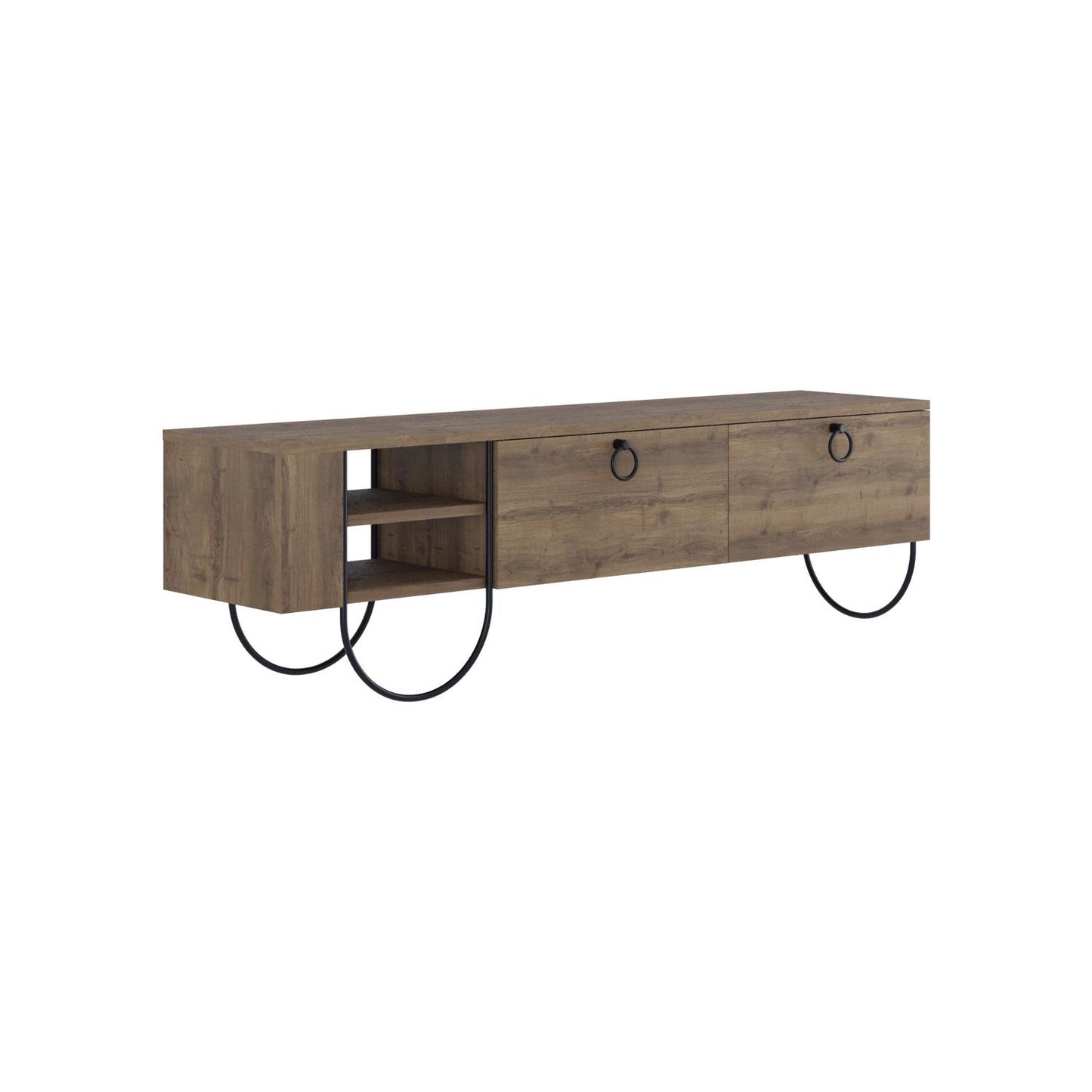 Norfolk Modern TV Unit Dark Oak with Storage