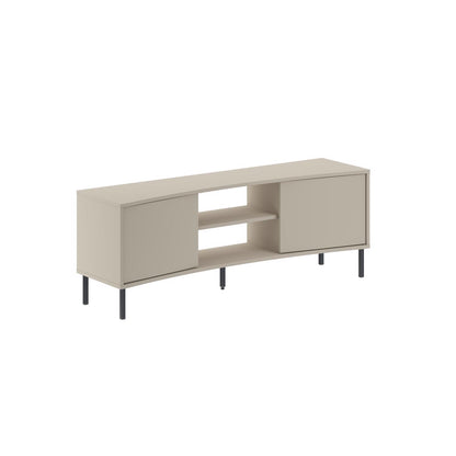 Frem 2 Door TV Unit Sandstone with Curved Frame