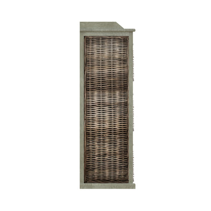 Maya Kubu Rattan 3 Basket Storage Unit – Limewash Finish