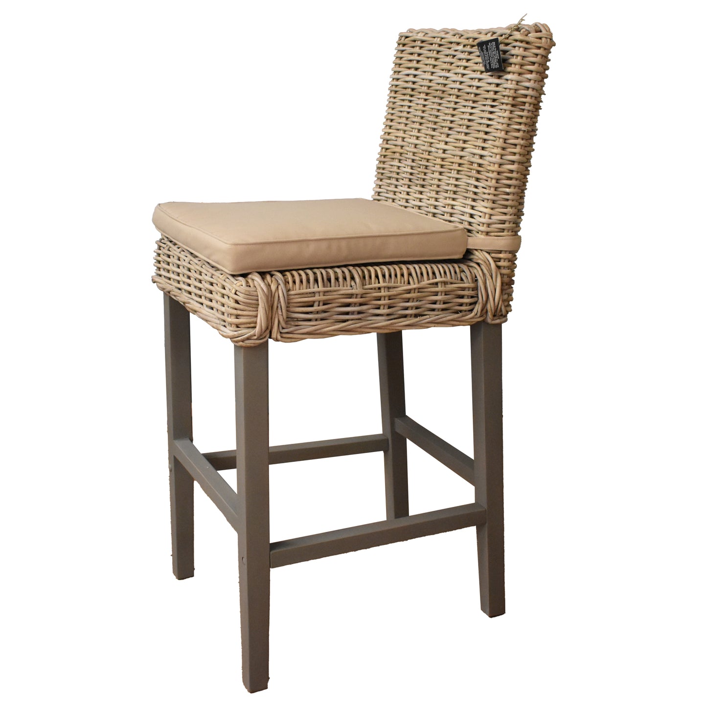Maya Bar Stools Greywash Set of 2 – Hand-Woven Rattan