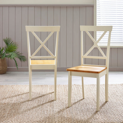 Bude Cream Round Wooden Dining Table & 4 Millford Chairs