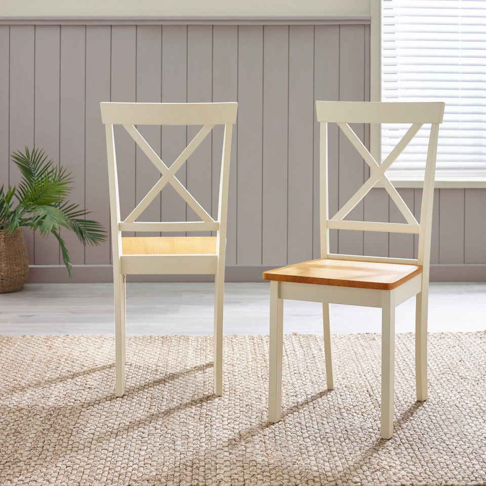 Padstow Cream Wooden Extending Dining Table & 6 Millford Chairs