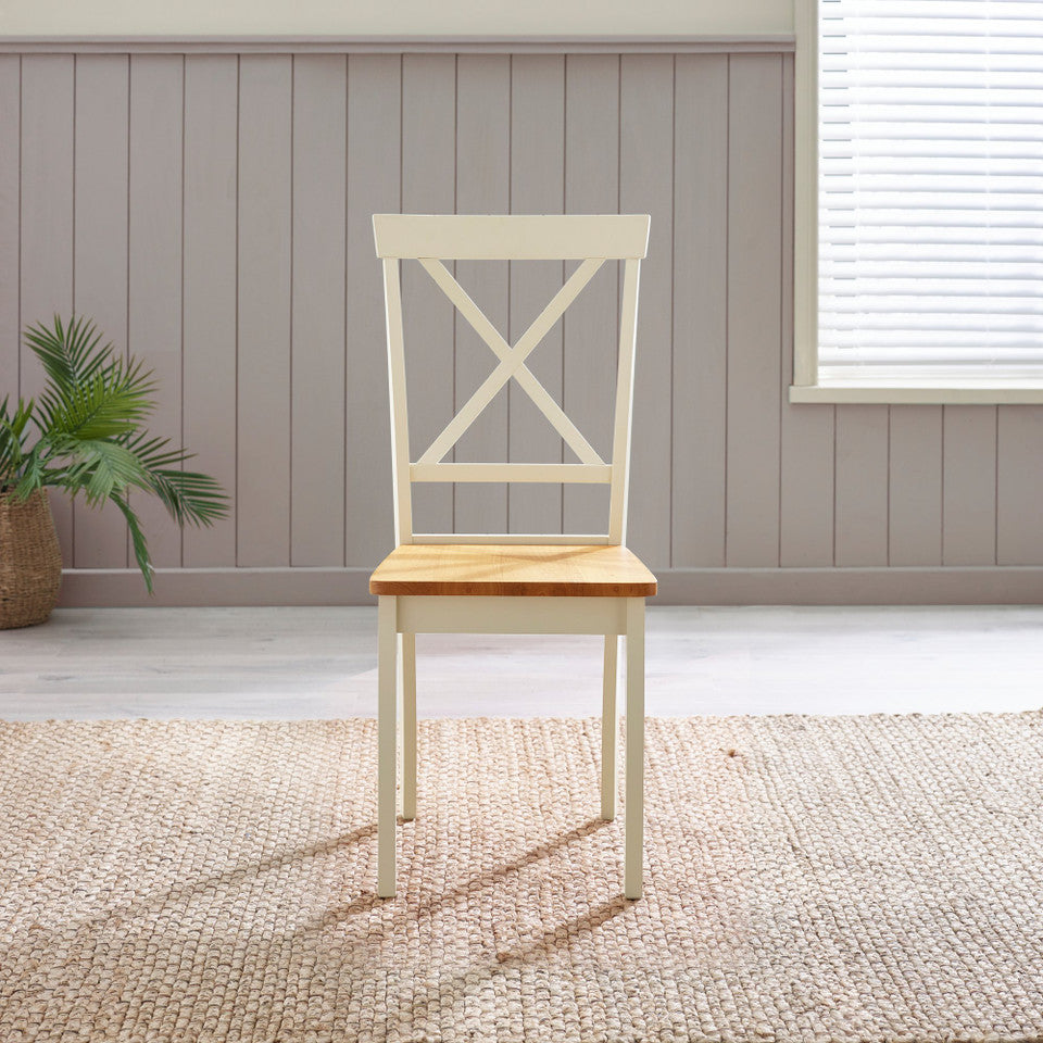 Bude Cream Round Wooden Dining Table & 4 Millford Chairs