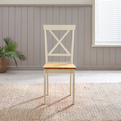 Bude Cream Round Wooden Dining Table & 4 Millford Chairs