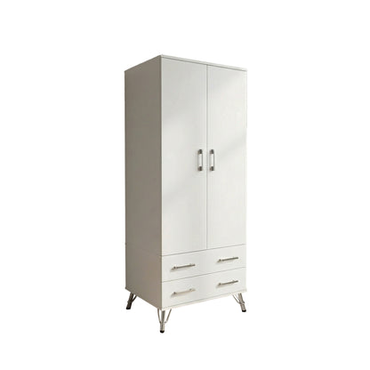 Maldon White 2 Door 2 Drawer Combination Wardrobe