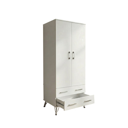 Maldon White 2 Door 2 Drawer Combination Wardrobe