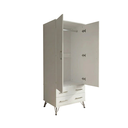 Maldon White 2 Door 2 Drawer Combination Wardrobe