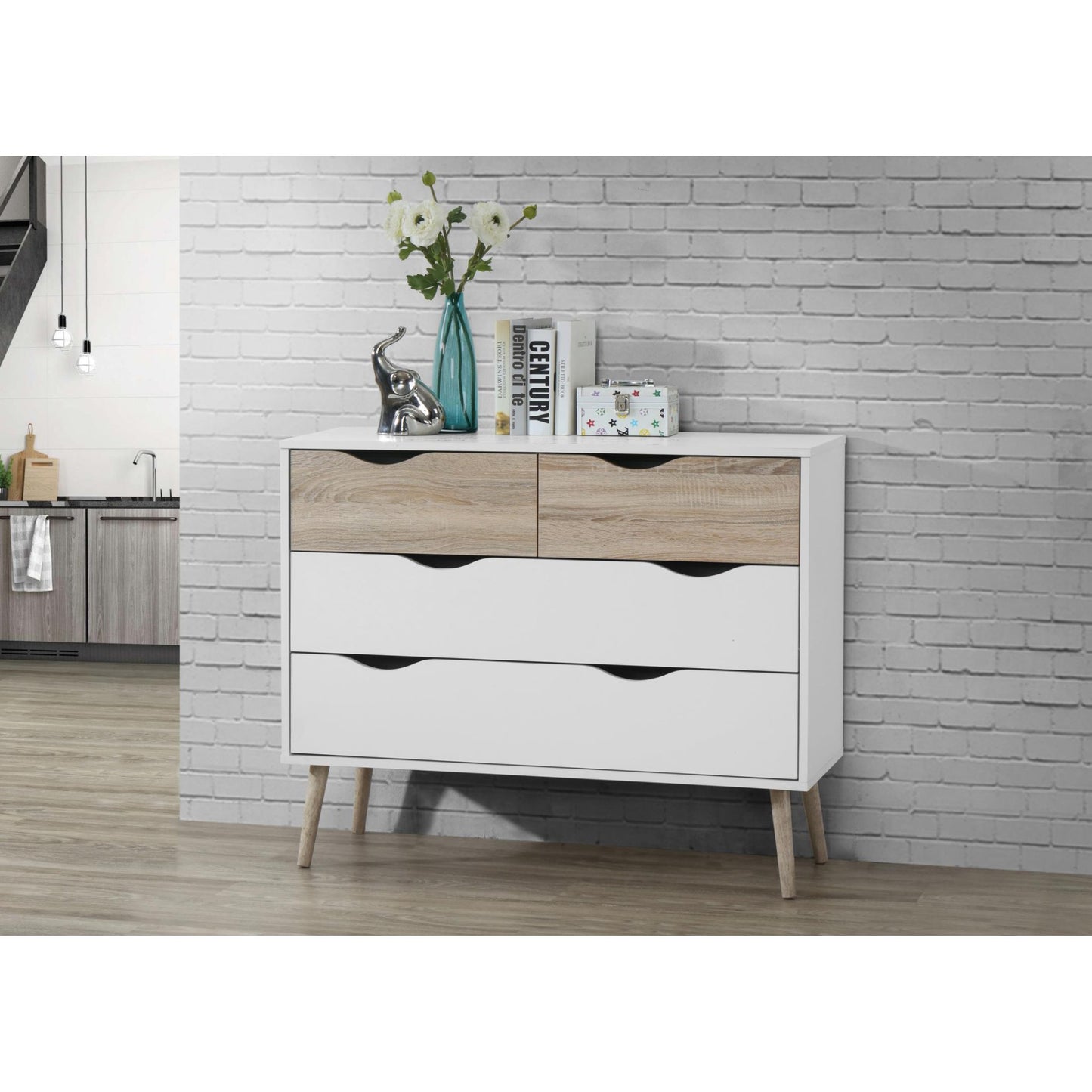 Woodsmith Mapleton 2+2 Chest of Drawers – Modern Bedroom Storage Unit with 4 Drawers