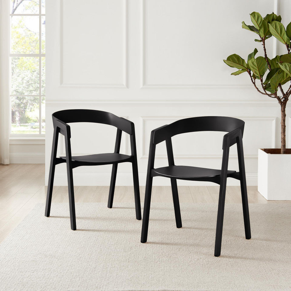 Leif Black Wooden Rectangular Extending Table & 6 Masa Black Dining Chairs