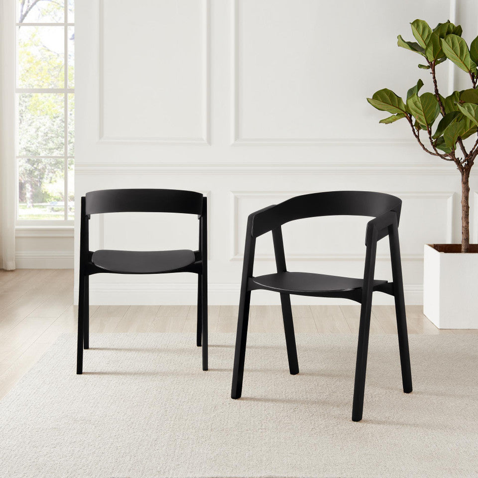Leif Black Wooden Rectangular Extending Table & 6 Masa Black Dining Chairs