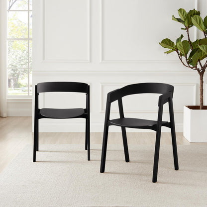 Leif Black Wooden Rectangular Extending Table & 6 Masa Black Dining Chairs