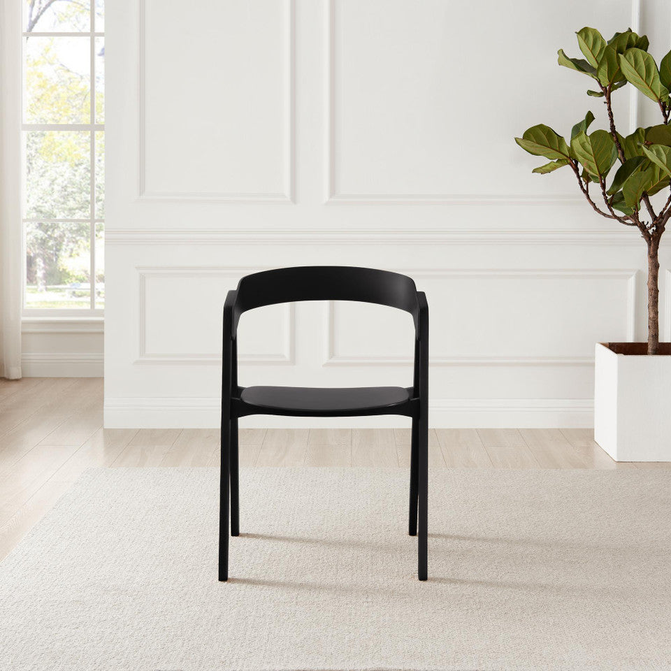 Leif Black Wooden Rectangular Extending Table & 4 Masa Black Dining Chairs