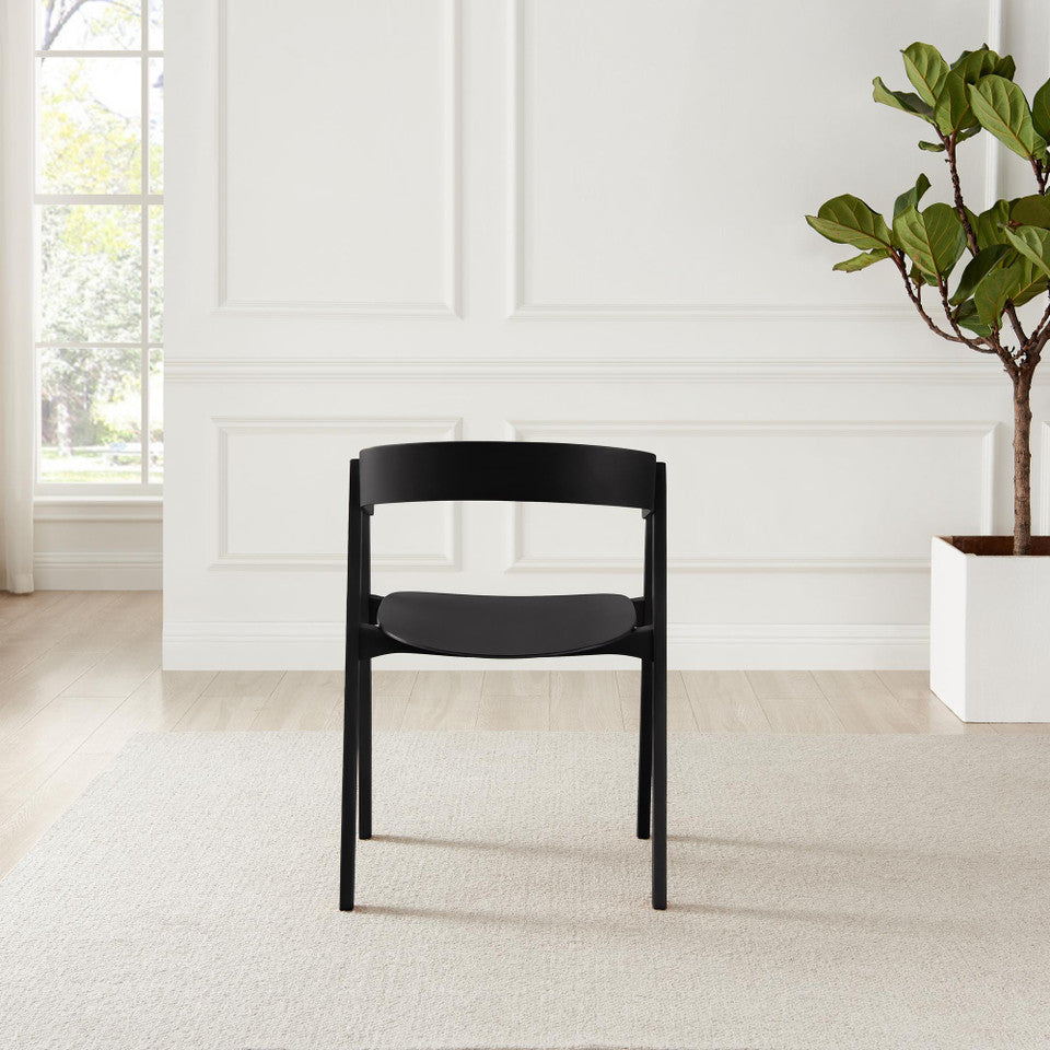 Leif Black Wooden Rectangular Extending Table & 6 Masa Black Dining Chairs