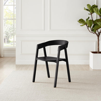Leif Black Wooden Rectangular Extending Table & 4 Masa Black Dining Chairs