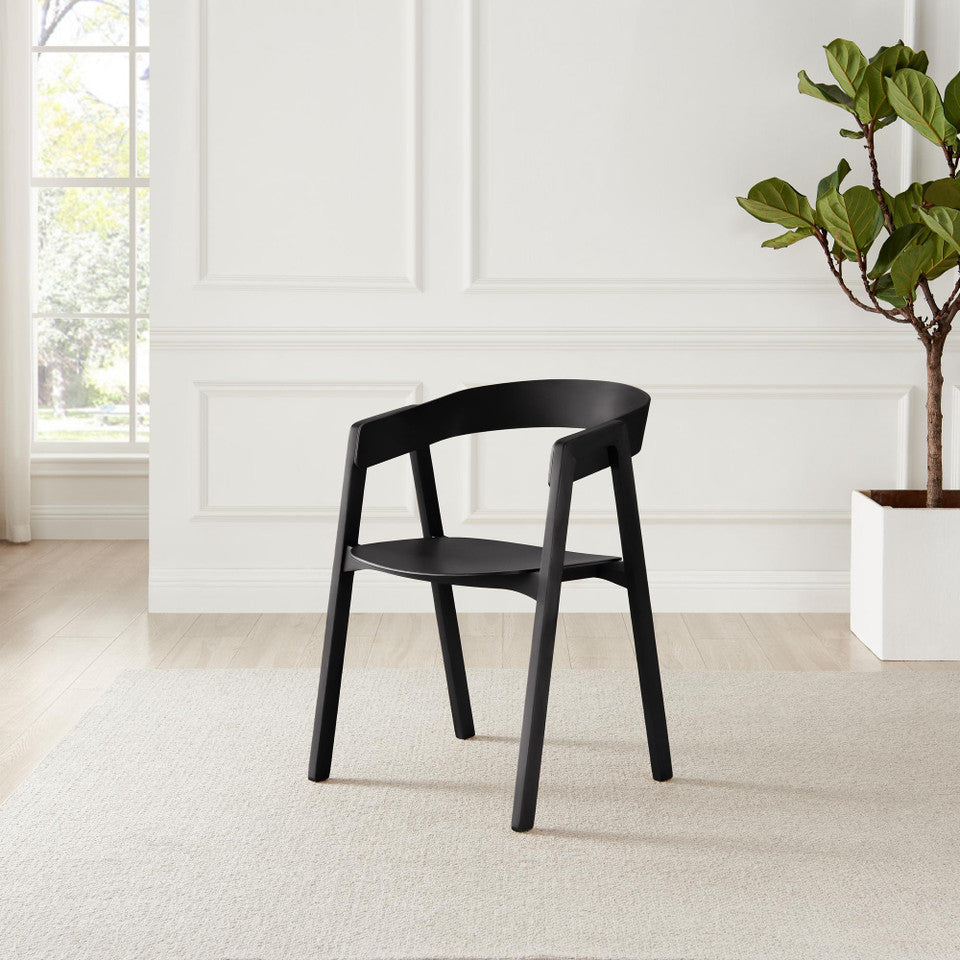 Leif Black Wooden Rectangular Extending Table & 4 Masa Black Dining Chairs