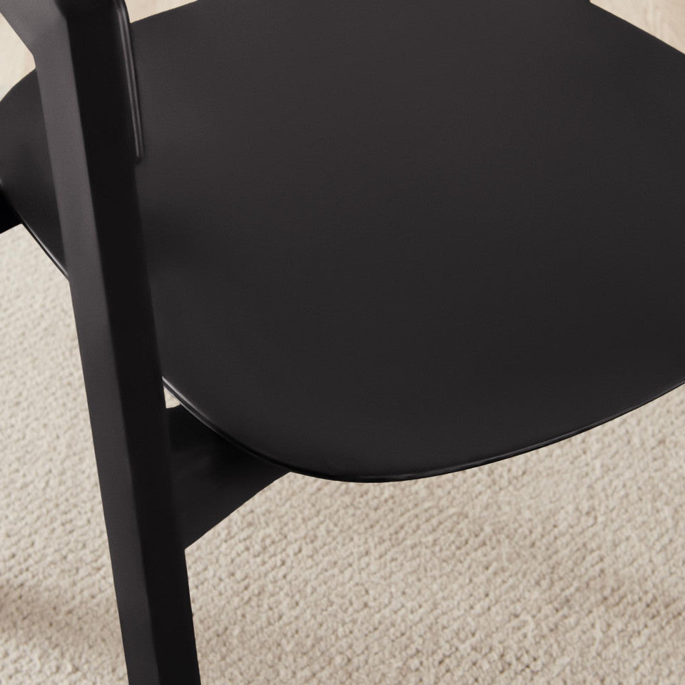 Leif Black Wooden Rectangular Extending Table & 4 Masa Black Dining Chairs