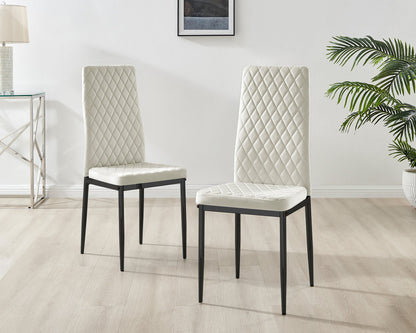 Giovani Round Grey 100cm Table and 4 Velvet Milan Black Leg Chairs