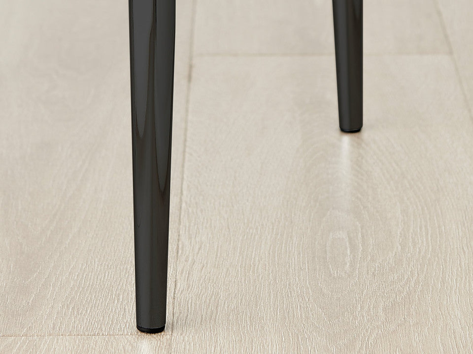 Arezzo Large Extending Dining Table and 8 Velvet Milan Black Leg Chairs