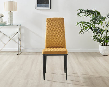 Giovani Round Grey 100cm Table and 4 Velvet Milan Black Leg Chairs