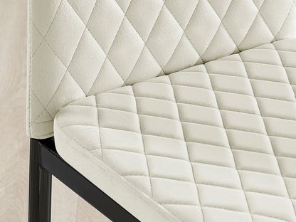 Imperia 4 Grey Dining Table and 4 Velvet Milan Black Leg Chairs