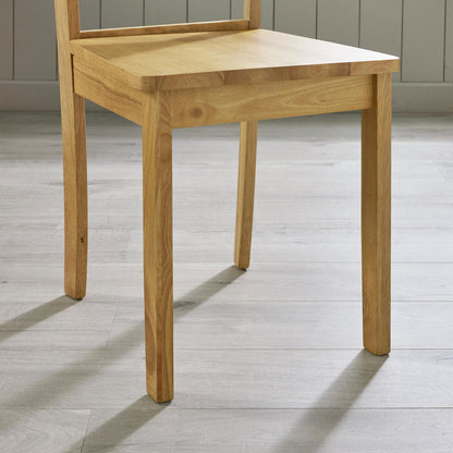 Bude Oak Effect Round Wooden Dining Table & 4 Millford Chairs