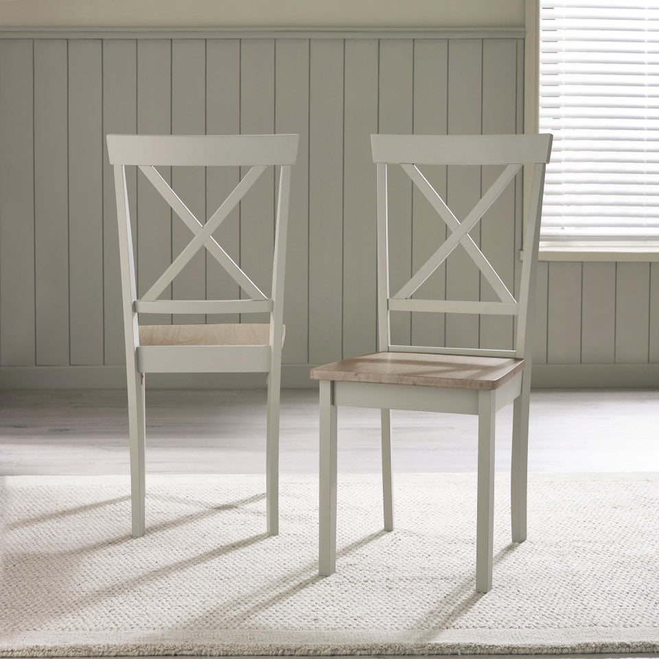 Bude Grey Round Wooden Dining Table & 4 Millford Chairs