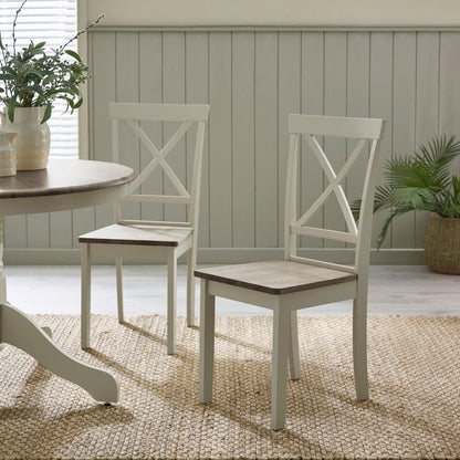 Bude Grey Round Wooden Dining Table & 4 Millford Chairs