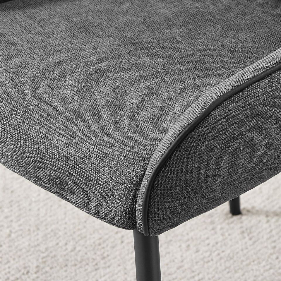 Leonardo Black Top Dining Table & 6 Beaumont Fabric Chairs