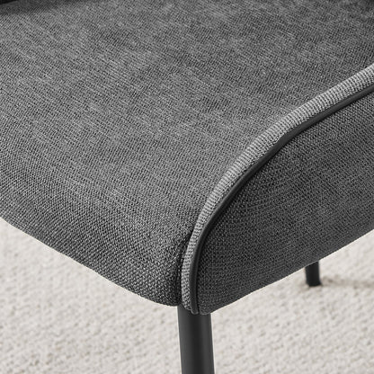 Leonardo Black Top Dining Table & 6 Beaumont Fabric Chairs