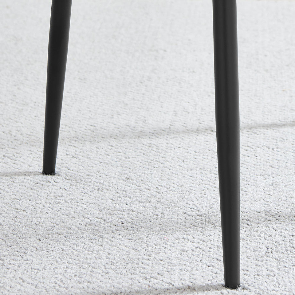 Leonardo Black Top Dining Table & 6 Beaumont Fabric Chairs