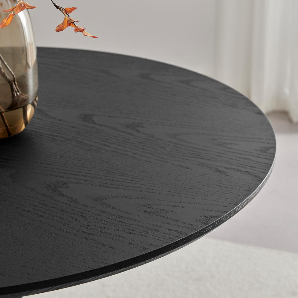 Novara Round Black Wood and Metal 4 Seater Dining Table