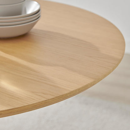 Novara Round Black Wood and Metal 4 Seater Dining Table