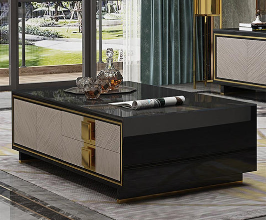 IS82 Coffee Table, Grey & Gold