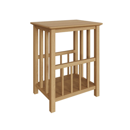 Taberno Natural Oak Magazine Rack & Turntable Stand