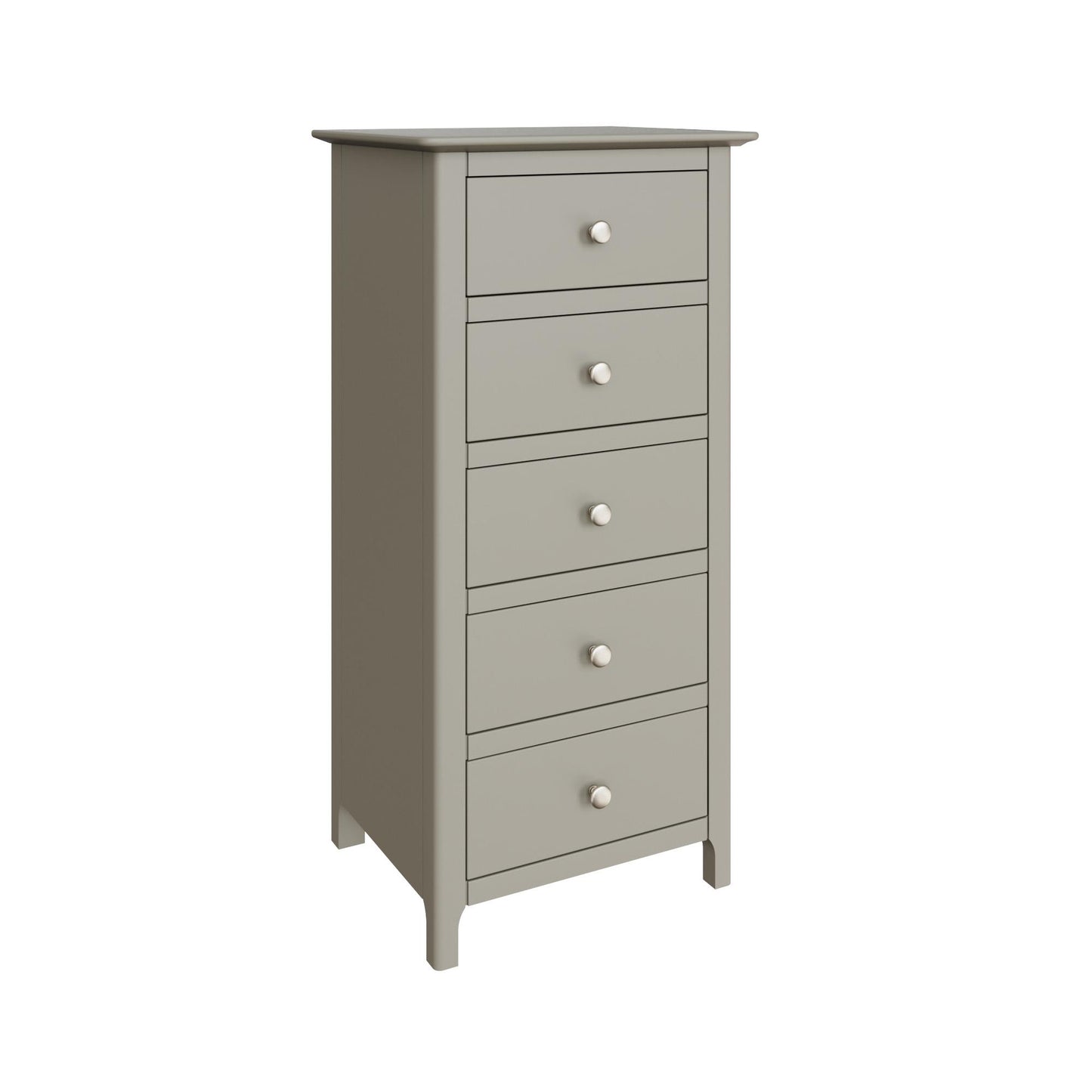 Palma 5 Drawer Chest of Drawers – Pale Grey Finish