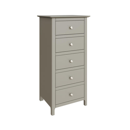 Palma 5 Drawer Chest of Drawers – Pale Grey Finish