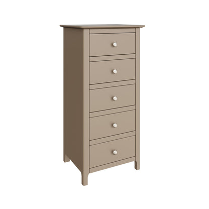 Palma 5 Drawer Chest of Drawers – Putty Finish