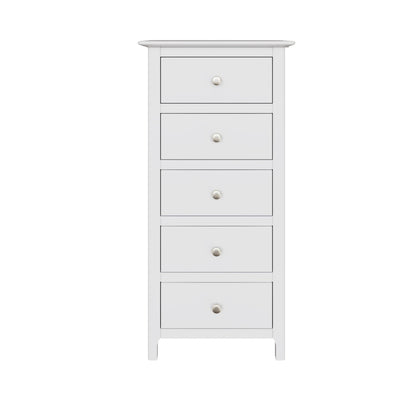 Palma 5 Drawer Chest of Drawers – Pure White Finish