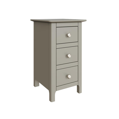 Palma 3 Drawer Bedside Cabinet – Pale Grey Finish