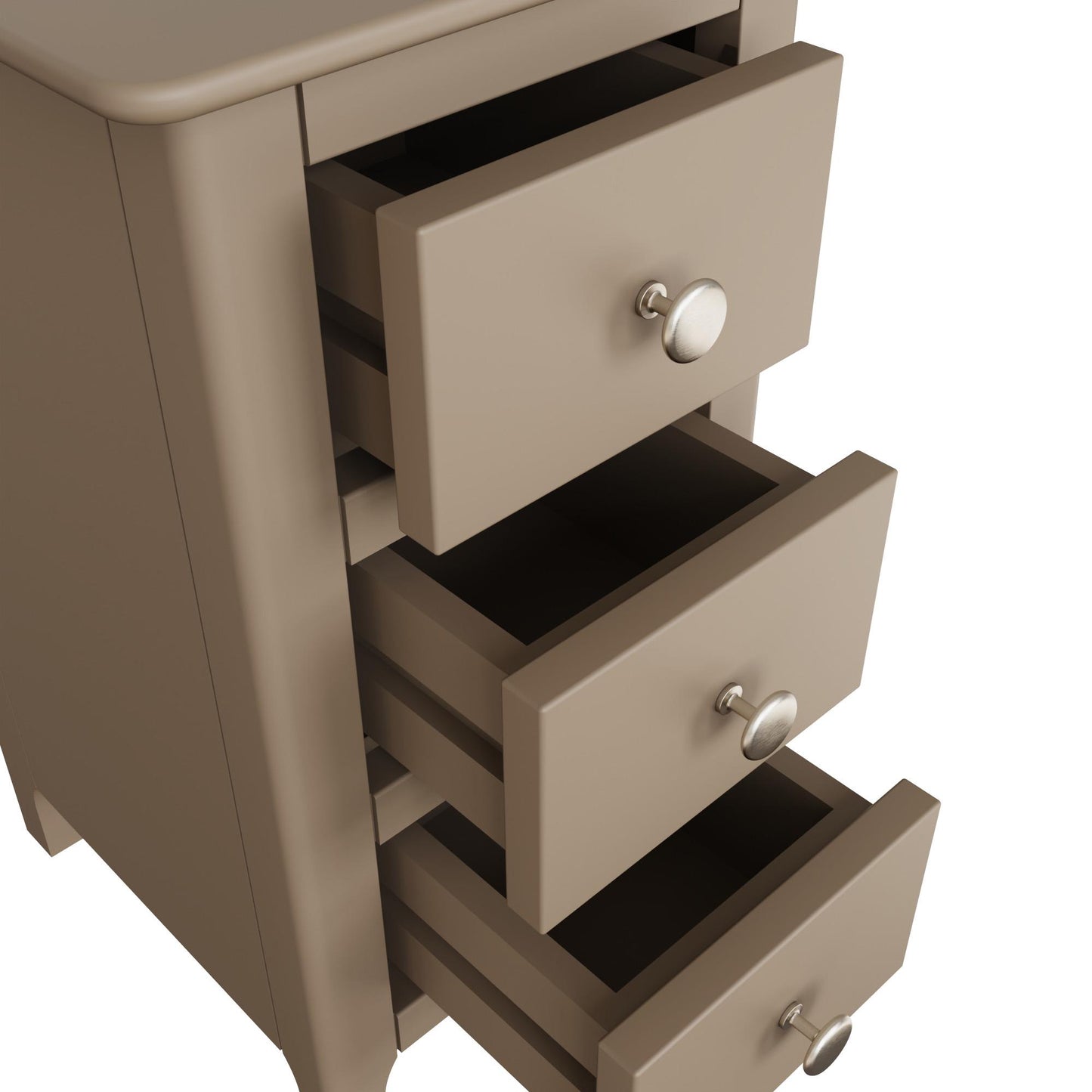 Palma 3 Drawer Bedside Cabinet – Stylish Putty Finish
