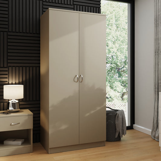 Promo 2 Door Double Wardrobe – Elegant Putty Finish