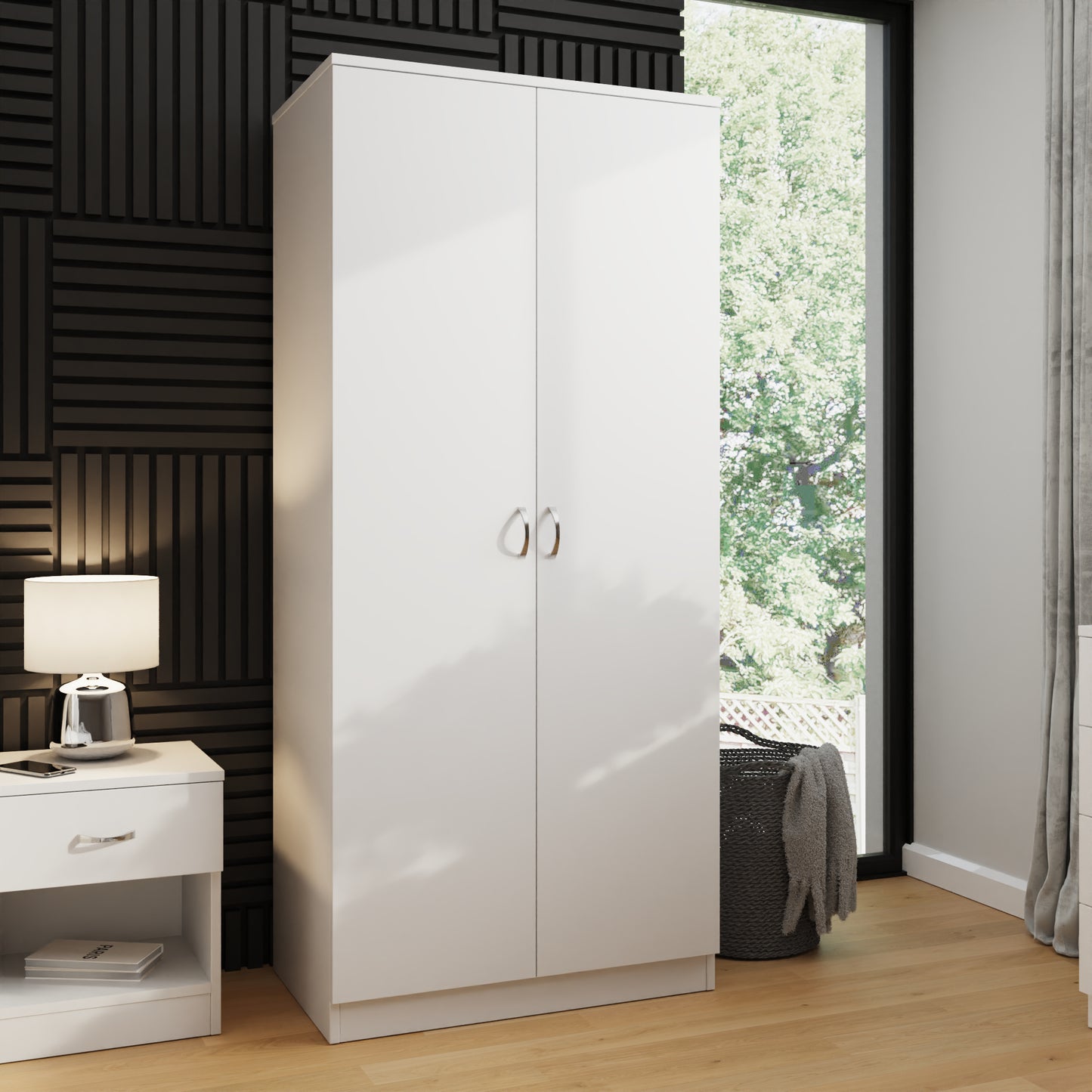 Promo 2 Door Double Wardrobe – White Finish
