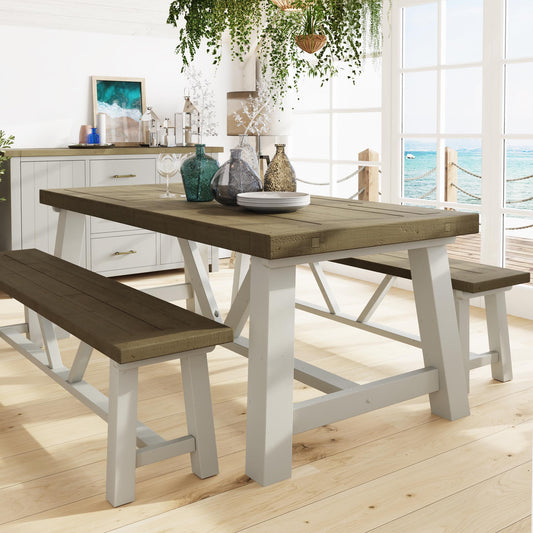 Purbeck Truffle 2m Dining Table – Reclaimed Pine