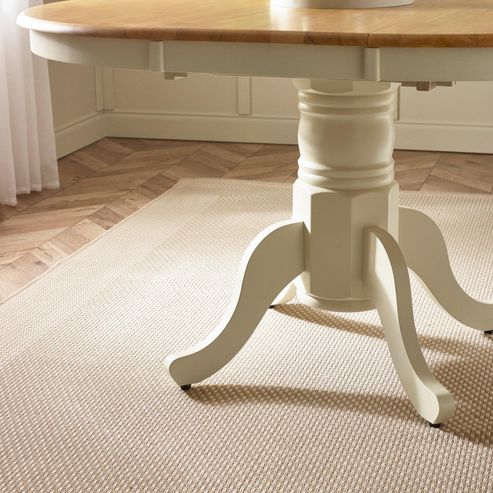 Padstow Cream Wooden Extending Dining Table & 4 Belgravia Chairs